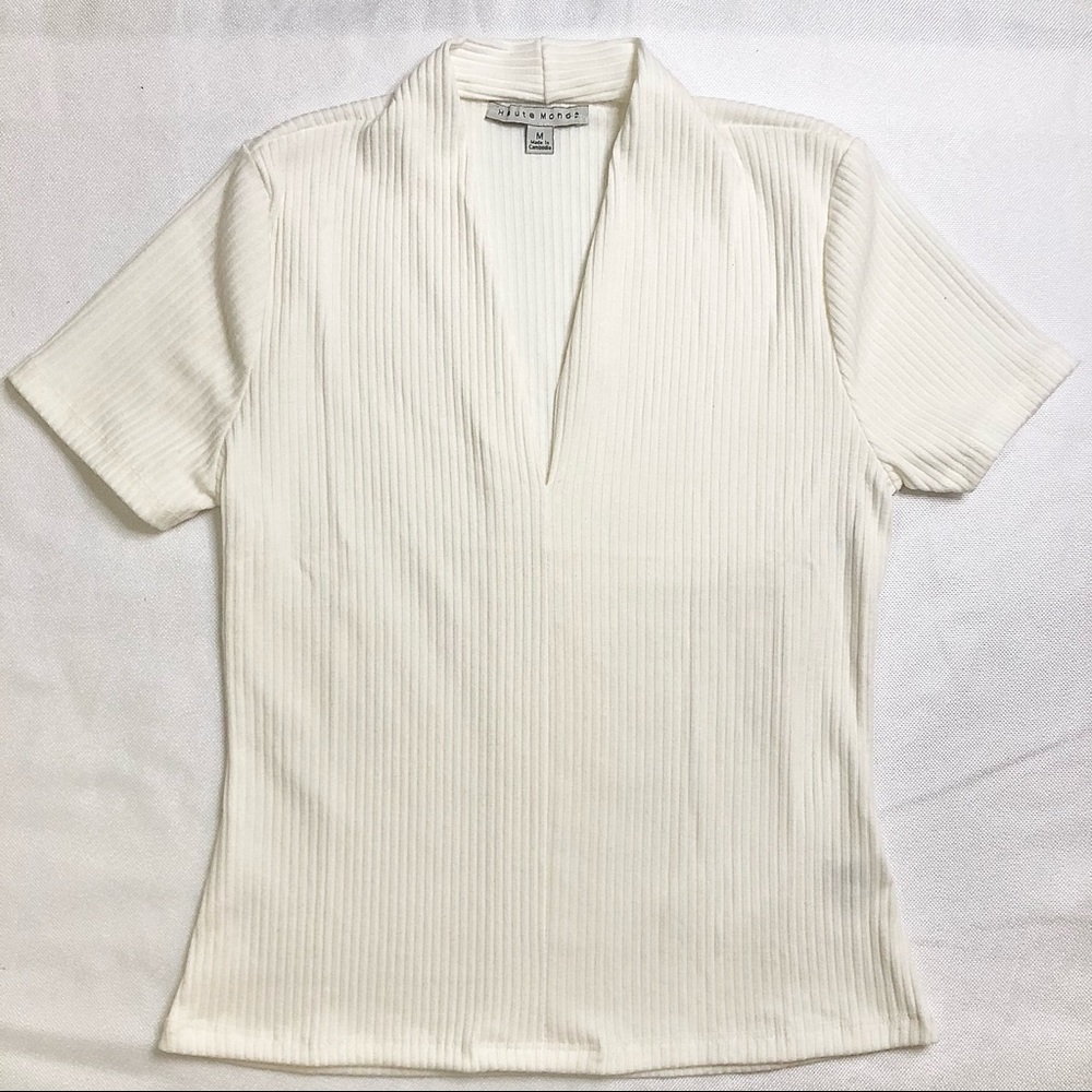 Semi white collar blouse